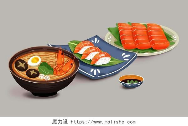 卡通写实风格日本特色美食素材